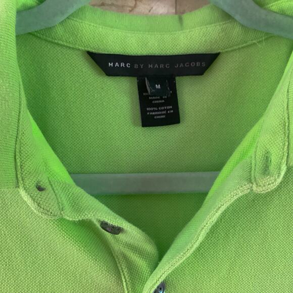 Marc By Marc Jacobs Men's Polo Shirt Medium Green Summer Basic Collared Preppy - Picture 2 of 6